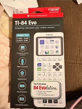 Texas Instruments TI-84 Evo Graphing Calculator Packaging - White/Red